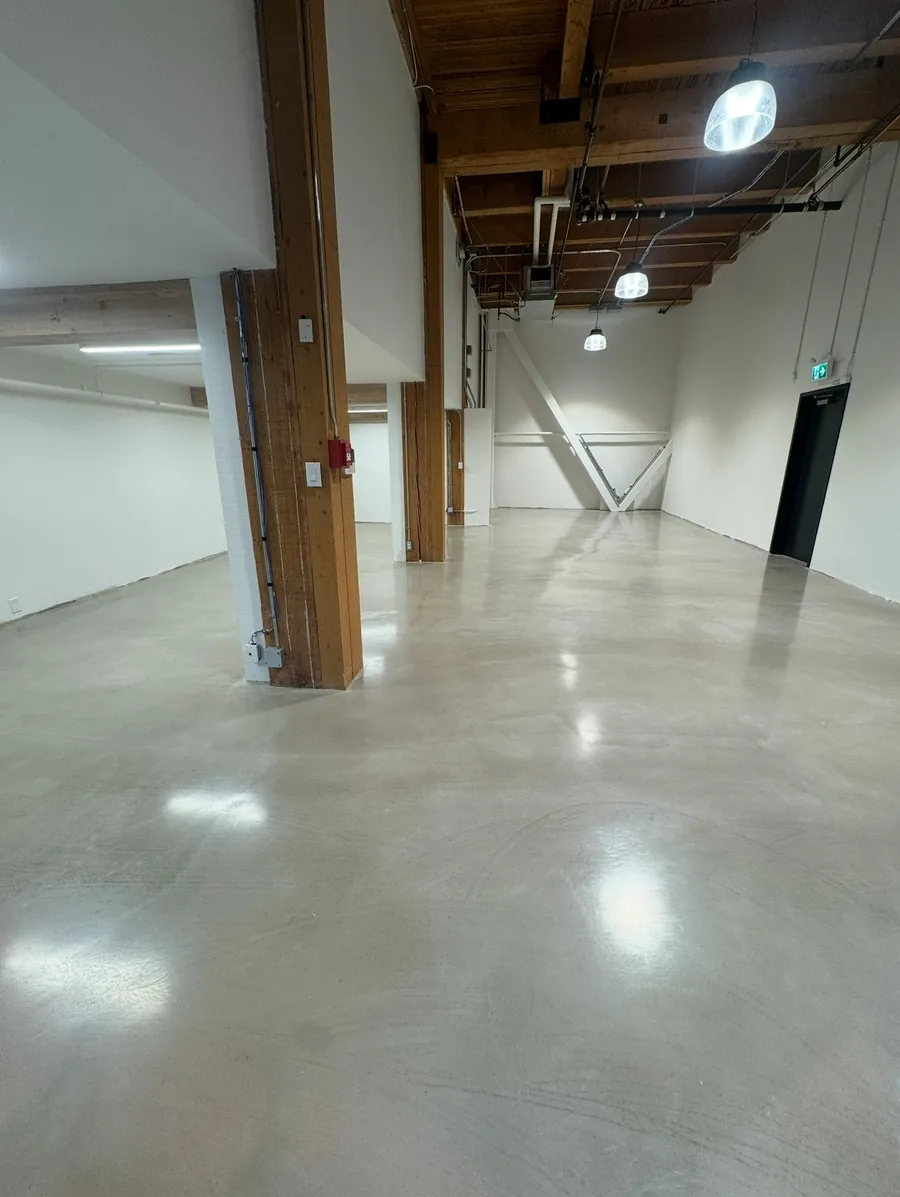 Polished concrete floor in a downtown Vancouver medical clinic