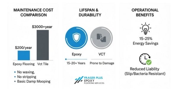 Comparison of flooring maintenance costs vancouver epoxy flooring fraser plus epoxy